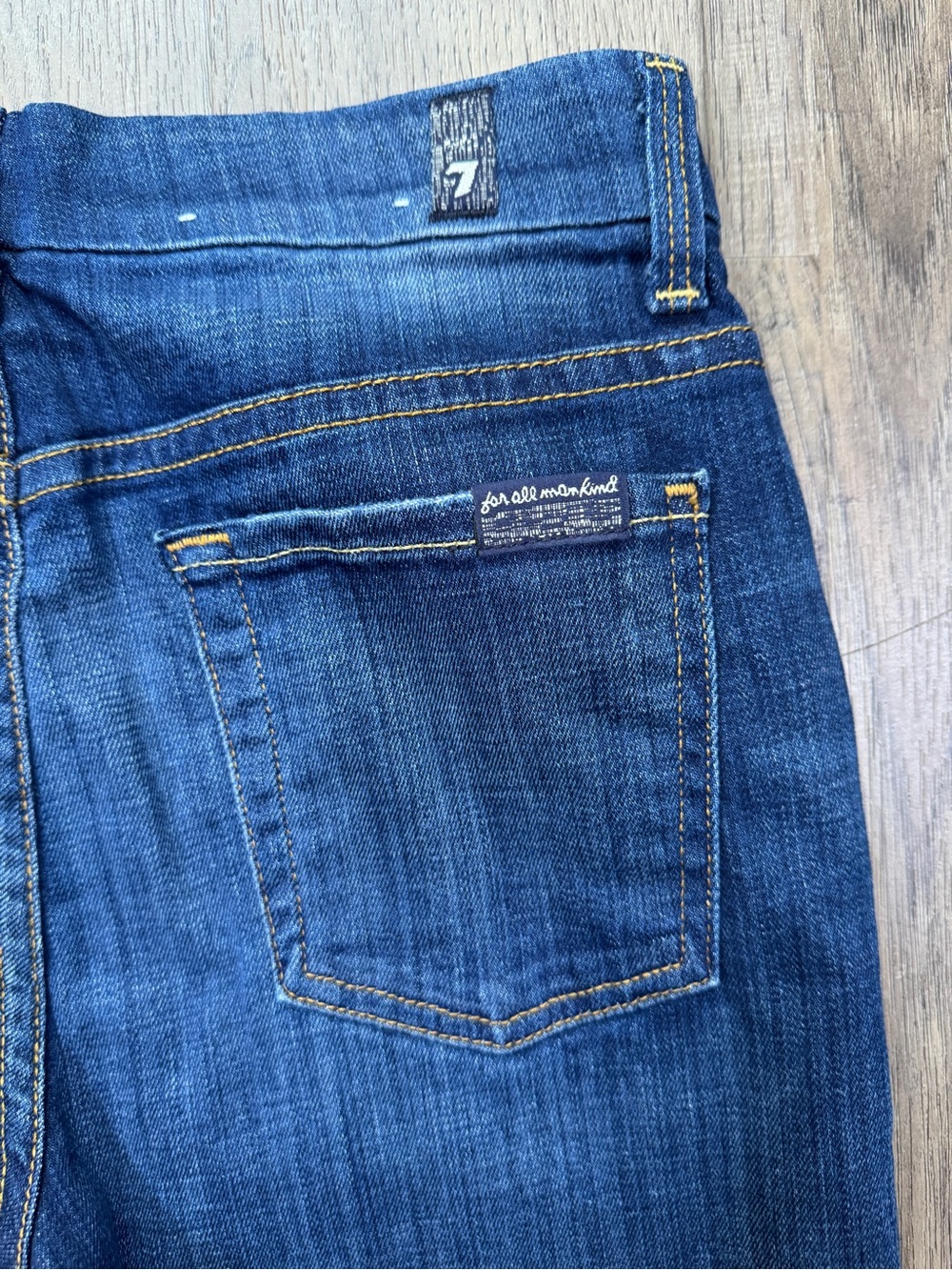 7 For All Mankind The High Waist Skinny Jeans Dark Wash Size 26 - Picture 13 of 14